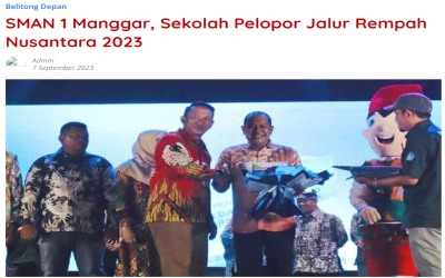 SMAN 1 Manggar, Sekolah Pelopor Jalur Rempah Nusantara 2023