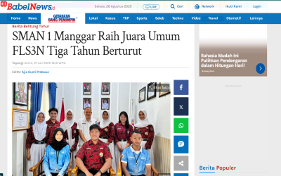 SMAN 1 Manggar Raih Juara Umum FLS3N Tiga Tahun Berturut