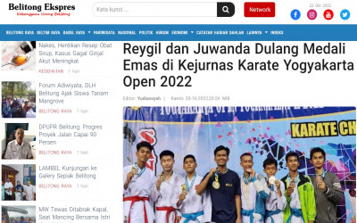 Reygil dan Juwanda Dulang Medali Emas di Kejurnas Karate Yogyakarta Open 2022